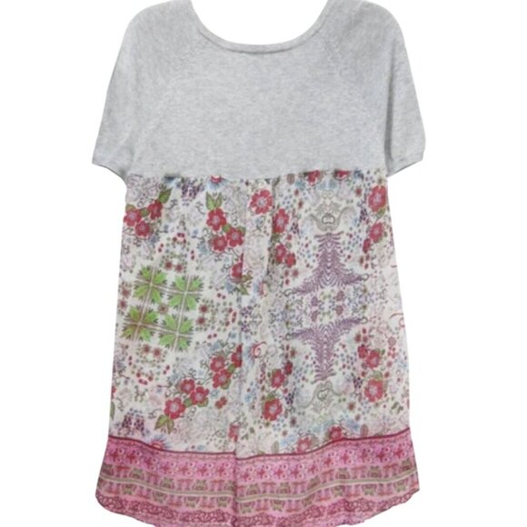 Subtle Luxury Mixed Media Sweater Printed Fabric Cashmere Silk Blend Size XS/S - Picture 6 of 9